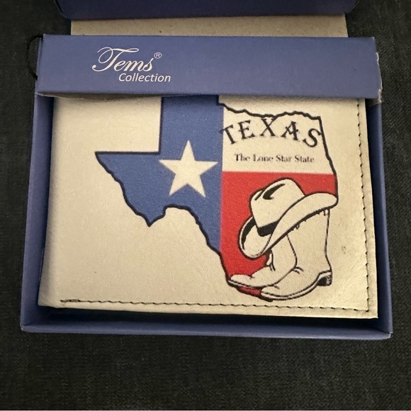 Vintage New in Box Tems Collection Texas Handcrafted Wallet - Picture 1 of 8